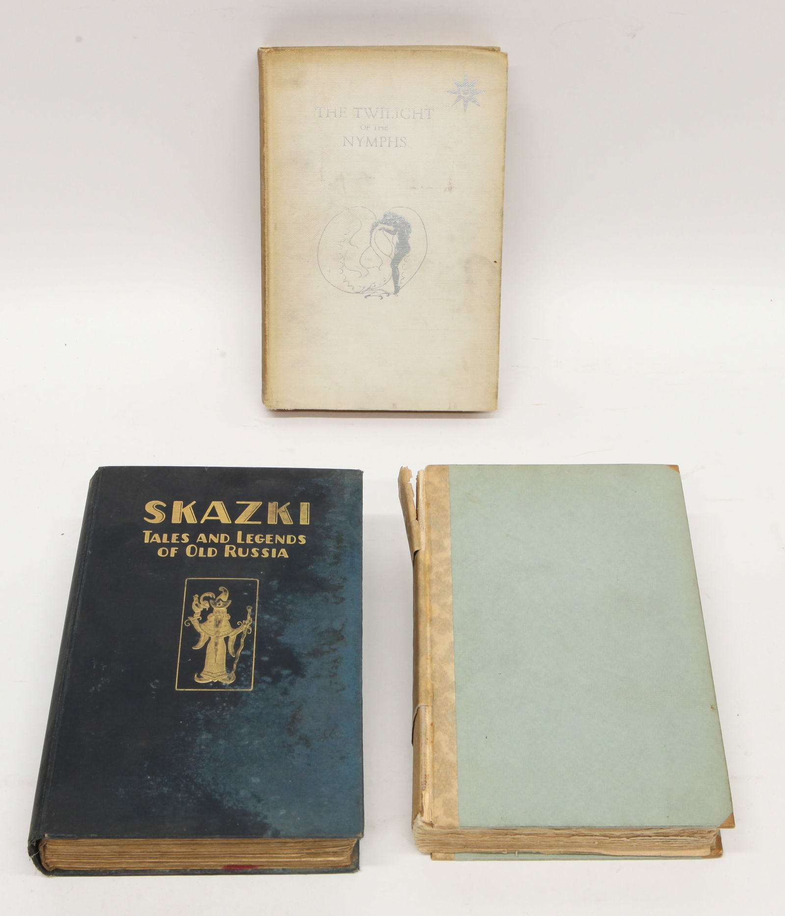 (3) ILLUSTRATED BOOKS OF FOLK LORE & FICTION: (1) "Skazki - Tales and Legends of Old Russia", Ida Zeitlin, 1926, illustrated by Theodore Nadejen; (1) "Tales and Novels of J. De La Fontaine", vol. 2, 1929; etchings by Clara Tice; (1) "Twilight of