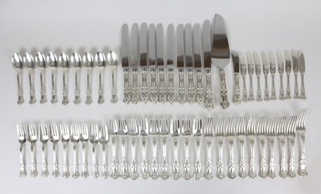 (58) PCS. TIFFANY STERLING "ENGLISH KING" FLATWARE
