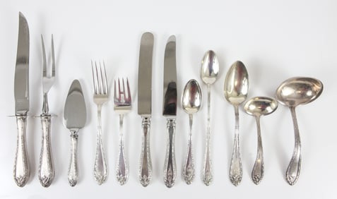 (91) PCS. STERLING DOMINICK & HAFF "MARIE ANTOINETTE" FLATWARE