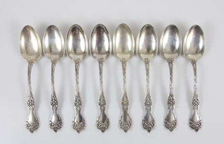 (8) ALVIN STERLING SPOONS