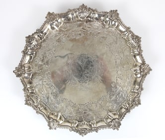 ENGLISH CHIPPENDALE STERLING TRAY