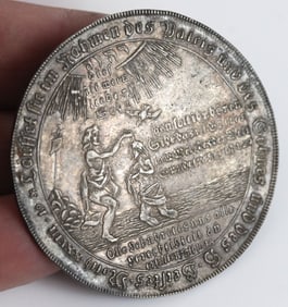 GERMAN THALER BAPTISMAL MEDALLION