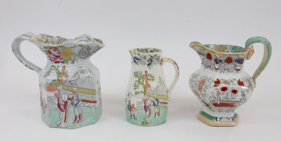 MASON'S IRONSTONE PITCHERS (3)