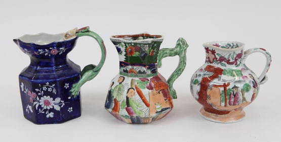 MASON'S IRONSTONE PITCHERS (3)