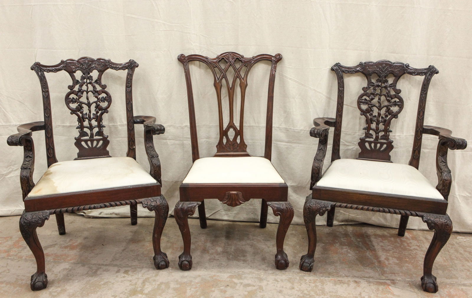 CHIPPENDALE STYLE CHAIRS (3) (1 of 9)