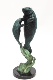 WYLAND BRONZE MANATEES