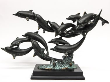BRONZE DOLPHIN SCULPTURE