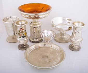 MERCURY GLASS (7) PIECES