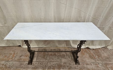 MARBLE TOP HALL TABLE