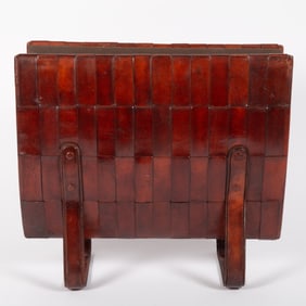 LEATHER MAGAZINE RACK