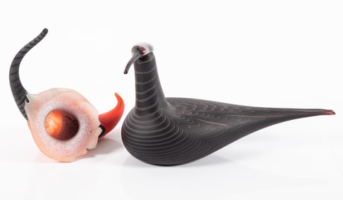 IITTALA GLASS CURLEW, ETC. (2)