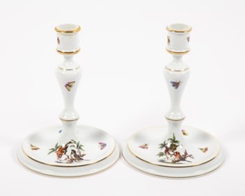 PAIR HEREND CANDLESTICKS
