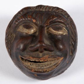 RARE REDWARE FIGURAL BANK