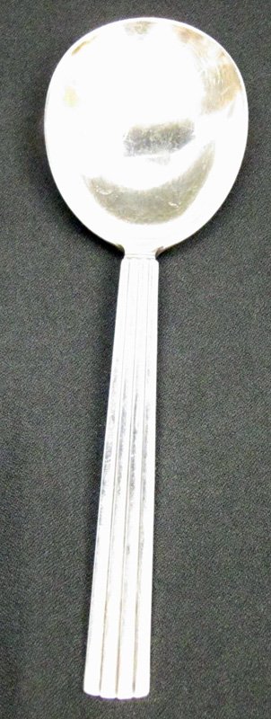 GEORG JENSEN SERVING SPOON: Sterling "Bernadotte" pattern; L-9 1/4", 4.26 TO; VG