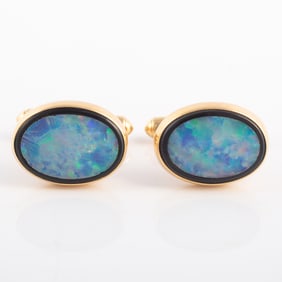 14K GOLD & OPAL CUFFLINKS