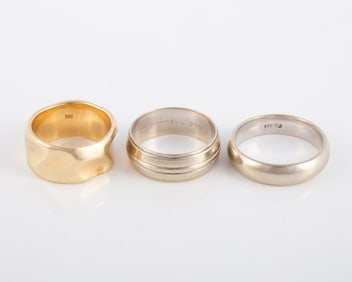 (3) 14K GOLD WEDDING BANDS