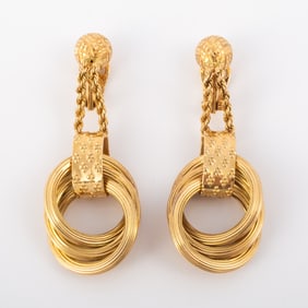 18K GOLD DANGLE EARRINGS
