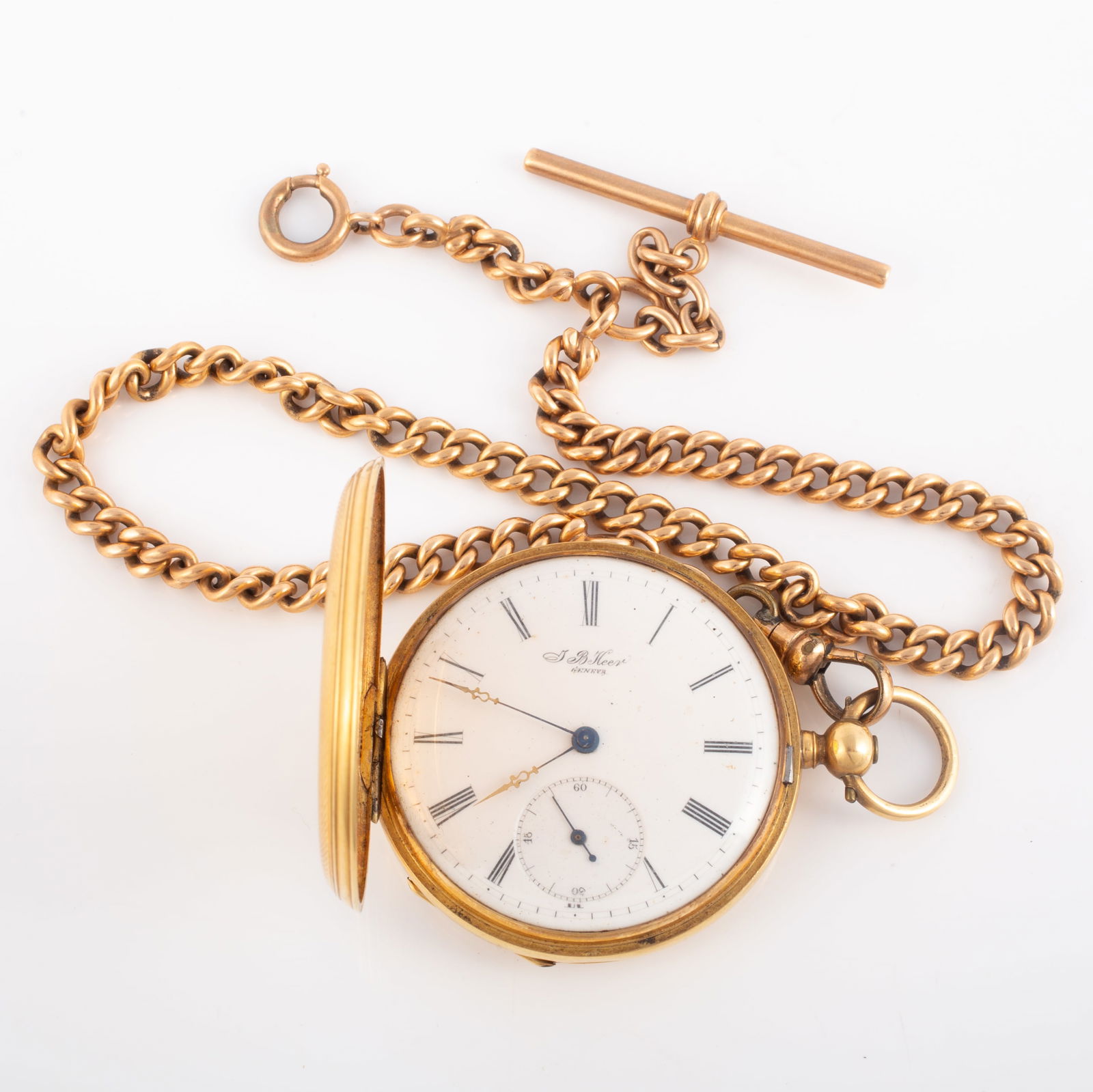 GOLD GENEVA POCKETWATCH marked K 18 (1 of 7)