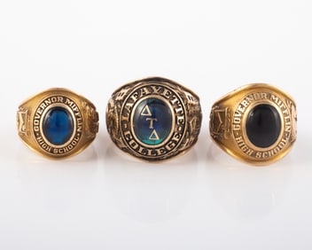 (3) 10K GOLD SCHOOL RINGS