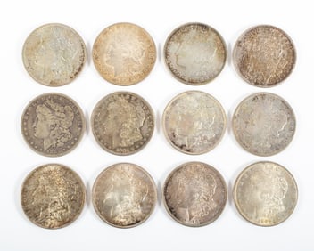 (12) MORGAN DOLLARS