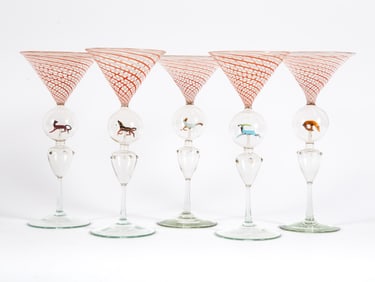 BIMINI MARTINI GLASSES (5) PLUS ONE