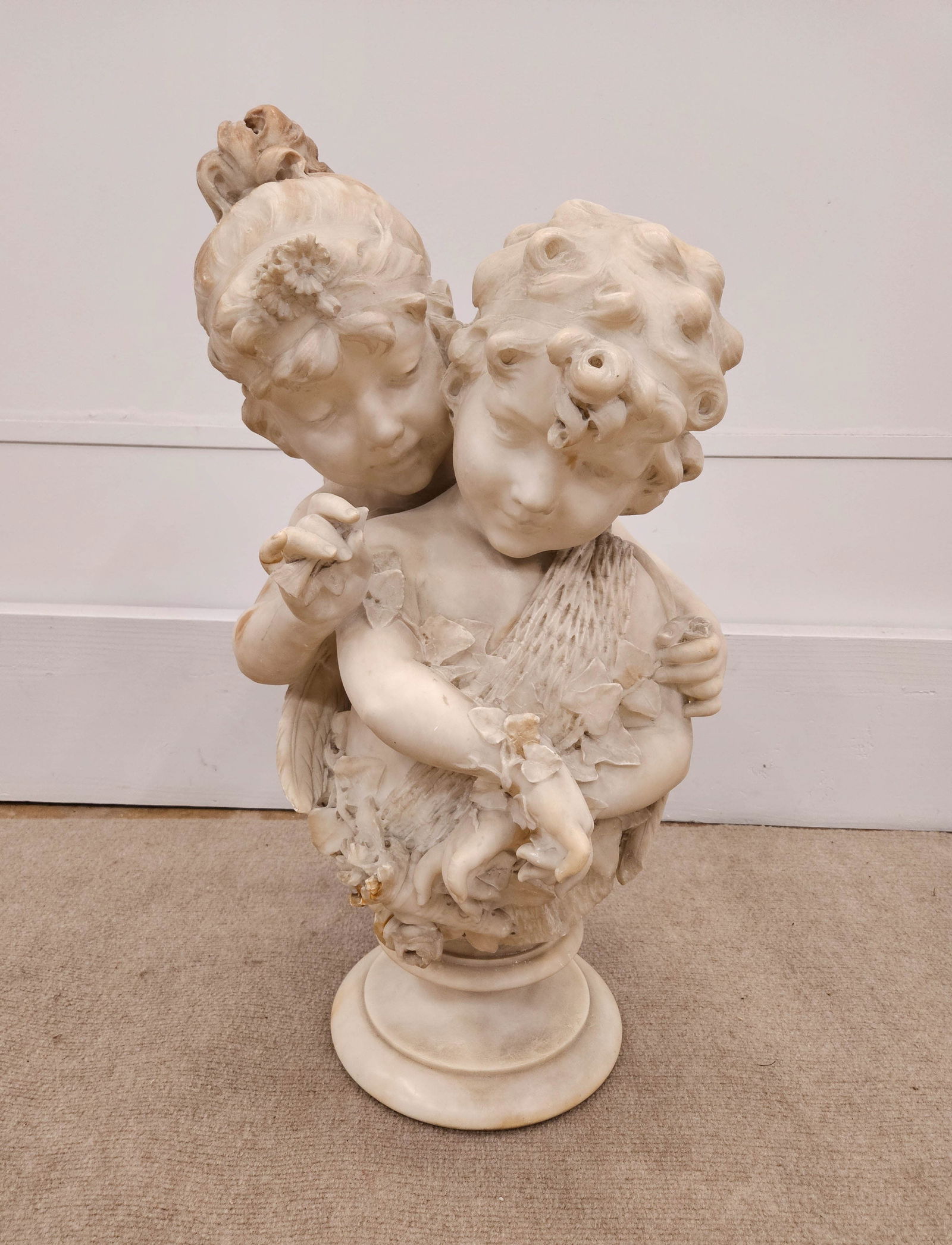 CHERUB ALABASTER BUST (1 of 6)