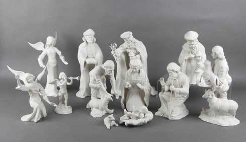 (12) PIECES BOEHM NATIVITY PORCELAIN
