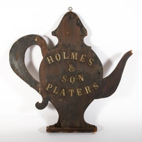 RARE BALTIMORE SILVER PLATING TRADE SIGN