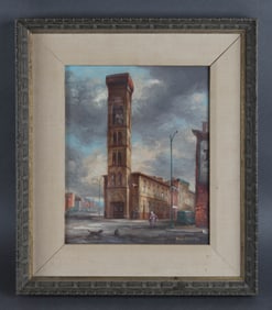 MELVIN MILLER STREET SCENE PAINTING