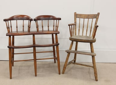 ANTIQUE CHILD'S HIGH CHAIRS (2)