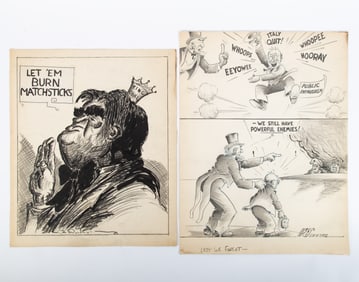 (13+/-) VINTAGE POLITICAL CARTOONS