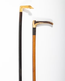 (2) ANTIQUE WALKING STICK/WHIP