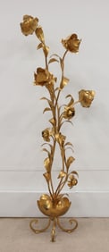 GILT FLORAL FLOOR LAMP