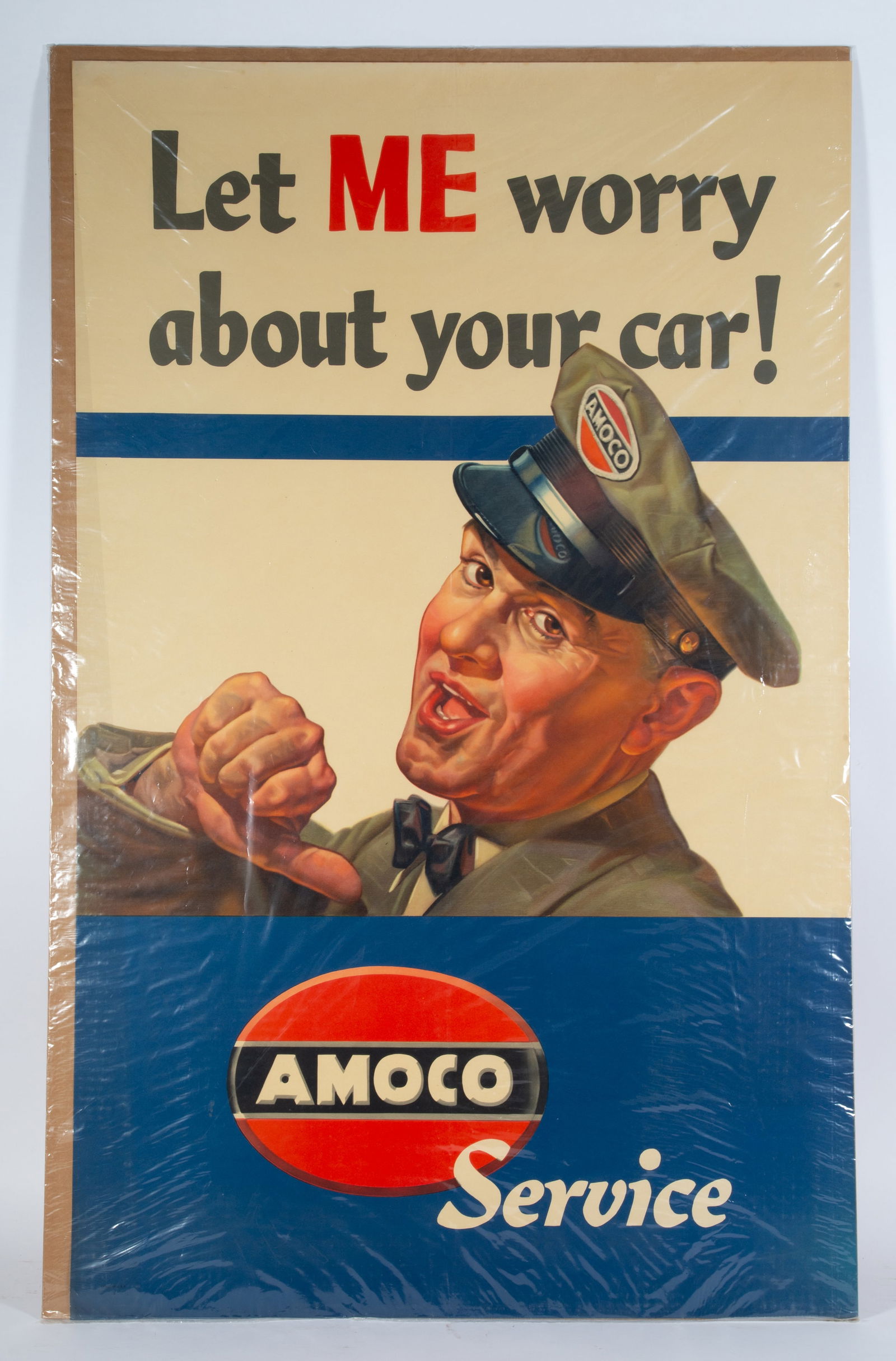 1940'S AMOCO POSTER "LET ME WORRY" (1 of 2)