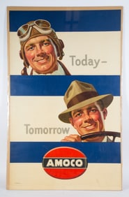 1940'S AMOCO POSTER "TODAY, TOMORROW"