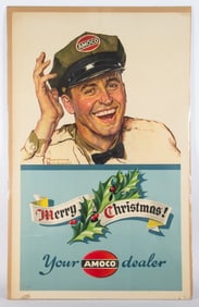 1940'S AMOCO POSTER "CHRISTMAS" - ROCKWELL