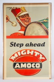 1940'S AMOCO POSTER 'STEP AHEAD"