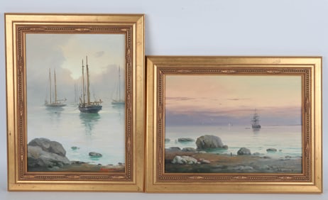 PAIR COASTAL PAINTINGS