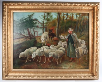 HERDING SHEEP PAINTING