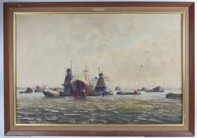 J. H. STERNER BOAT SCENE PAINTING