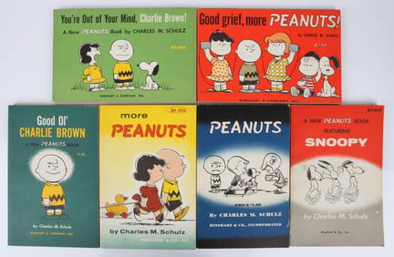 CHARLES SCHULTZ AUTOGRAPHED BOOKS (6)