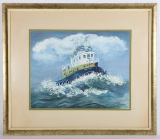 PELTZ TUG BOAT WATERCOLOR