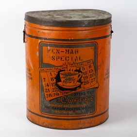 LARGE VINTAGE BALTIMORE COFFEE ADVERTISING TIN