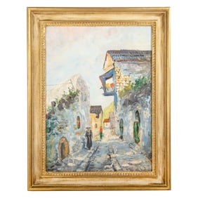 ITALIAN STREET SCENE PAINTING
