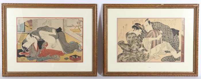 (2) JAPANESE EROTIC WOODBLOCK PRINTS