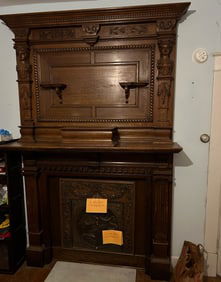 VICTORIAN OAK MANTEL