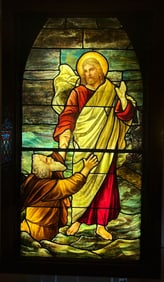 RELIGIOUS LEADED GLASS WINDOW