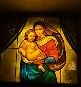 MADONNA STAINED GLASS WINDOW