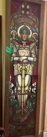 KNIGHT STAINED GLASS WINDOW