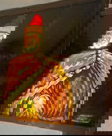 PAINTED GLASS PORTRAIT PANEL